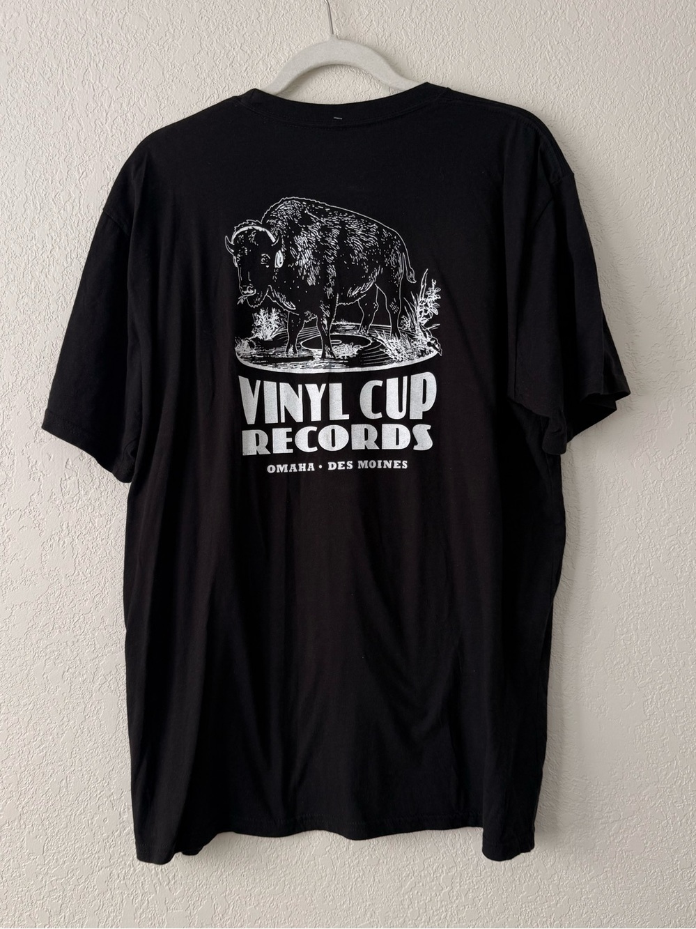 Brand new/never worn Vinyl Cup Records Bison t-shirt, black, XL